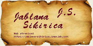 Jablana Sikirica vizit kartica